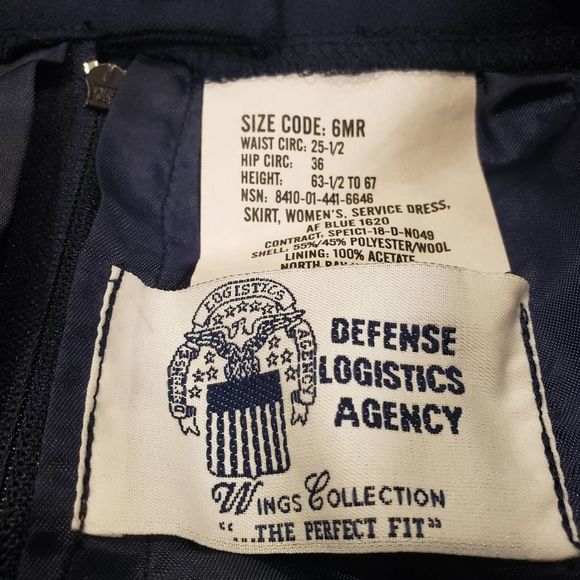 Defense Logistics Agency Women's Service Skirt Wings Collection Size 6MR AF Blue - Picture 7 of 8